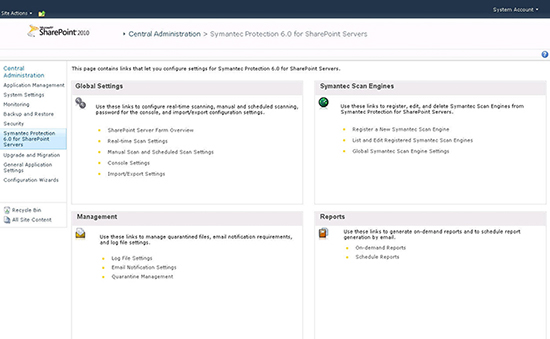 Symantec Antivirus-Diagnosemodul-Webserver